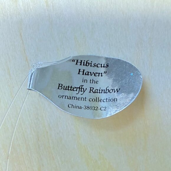 Ashton Drake Butterfly Glass Ornament VTG Collectible Hibiscus Haven Sun Catcher - Picture 7 of 14